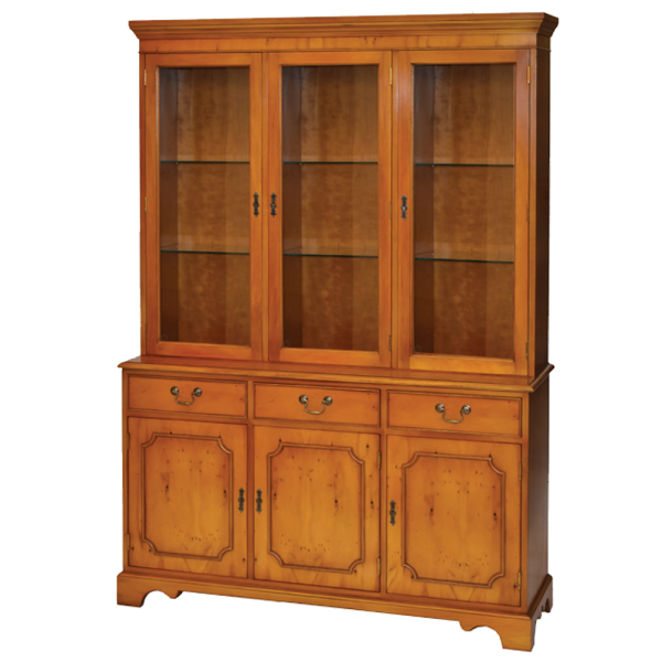 3 door display cabinet