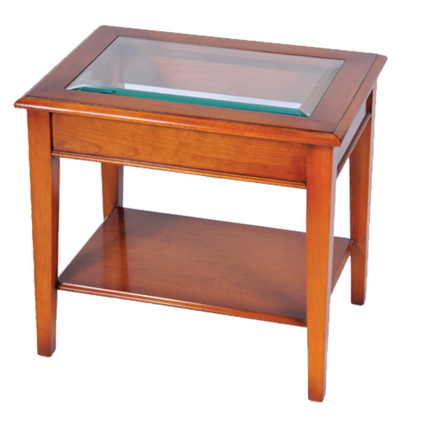 Glass top lamp table